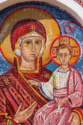 Mosaik der Jungfrau und des Kindes im Manastir Ostrog, Montenegro